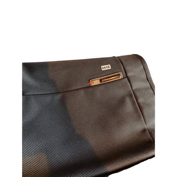 Black Nylon Messenger Bag With Multiple Compartments & Adjustable Strap - Picture 4 of 16